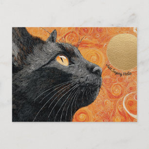 Just Sprichwort Hello Cat Postcard Postkarte