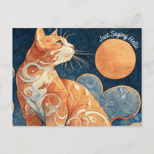 Just Sprichwort Hello Cat Postcard Postkarte