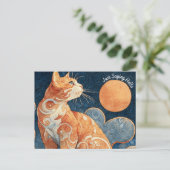 Just Sprichwort Hello Cat Postcard Postkarte (Stehend Vorderseite)