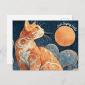 Just Sprichwort Hello Cat Postcard Postkarte (Vorne/Hinten)