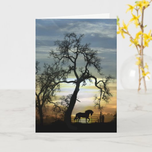 Just Sprichwort Hello Horse and Oak Tree Card Karte (Gelbe Blume)