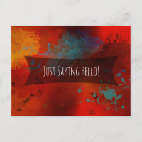 "Just Sprichwort Hello" - Red Abstrakt Digital Art