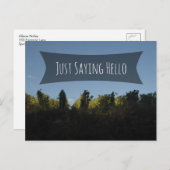 "Just Sprichwort Hello" über Foto, Grapezreihen Postkarte (Vorne/Hinten)