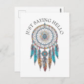 Just Sprichwort Hi | Blue Dreamcatchers Mystical Postkarte (Vorne/Hinten)