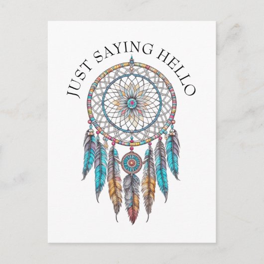 Just Sprichwort Hi | Blue Dreamcatchers Mystical Postkarte (Vorderseite)