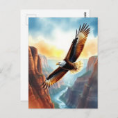 Just Sprichwort Hi | Eagle über Canyon Postkarte (Vorne/Hinten)