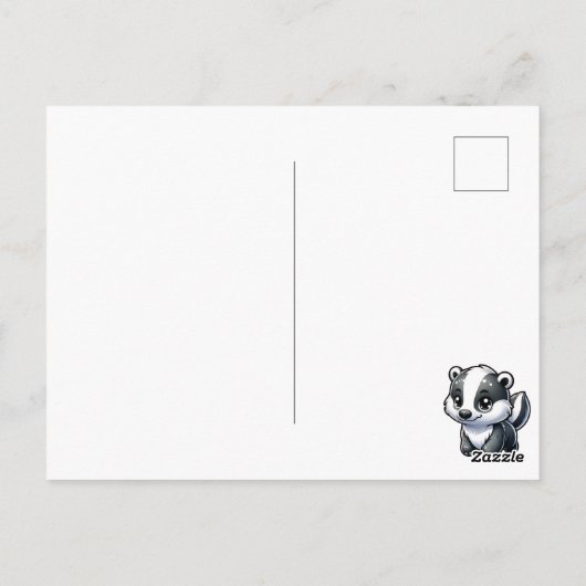 Just Sprichwort Hi | Niedlich Badger Postkarte (Rückseite)