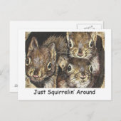 Just Squirrellin' Around Postcard Postkarte (Vorne/Hinten)