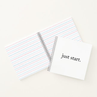 Just Start Inspiration Quote Spiral Notebook Notizblock