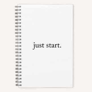 Just Start Inspirational Quote Spiral Notebook Notizblock