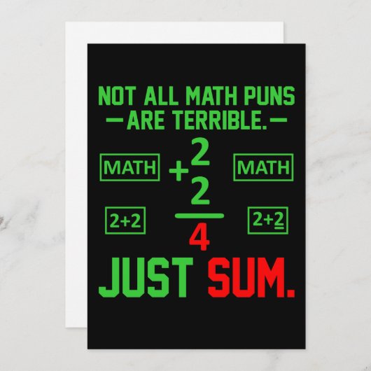 Just Sum Mathe Lehrer Mathematik Mathematik Studen Dankeskarte (Vorne/Hinten)