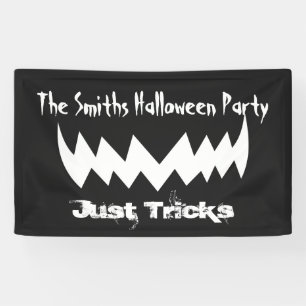 Just Tricks Evil Lmile Halloween Banner