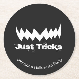 Just Tricks Evil Lmile Halloween Runder Pappuntersetzer