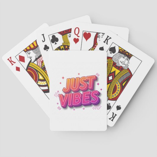 Just Vibes | Benutzerdefiniertes farbiges Textdesi Spielkarten (Rückseite)