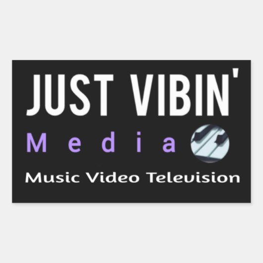 Just Vibin' Media Rectangle Stickers (Vorderseite)