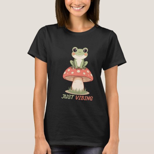 Just Vibing Frog Mushroom T-Shirt (Vorderseite)