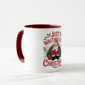 Just Waiting for Christmas Santa 11 oz Coffee Mug Tasse (Vorderseite Links)