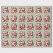 Just Waiting For Christmas Santa Claus Retro Funny Geschenkpapier (Flach)
