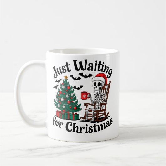 Just Waiting for Christmas Skeleton Mug | Funny  Kaffeetasse (Links)