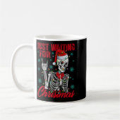 Just Waiting For Christmas Skeleton Rock Hand Sign Kaffeetasse (Links)