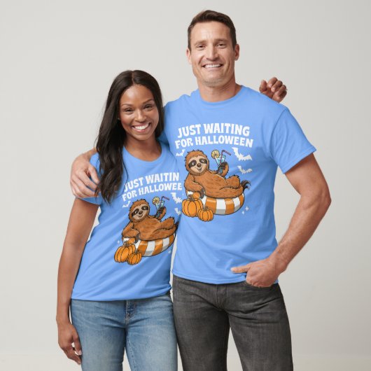 Just Waiting For Halloween Cute Lazy Sloth Hallowe T-Shirt (Unisex)
