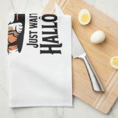 Just Waiting for Halloween Dog Geschirrtuch (Viertel Falte)