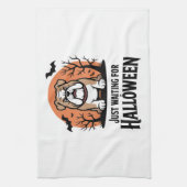 Just Waiting for Halloween Dog Geschirrtuch (Vertikal)