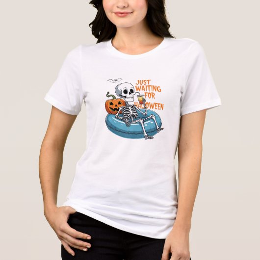 Just Waiting for Halloween – Funny Spooky Tri-Blend Shirt (Vorderseite)