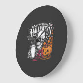 Just Waiting For Halloween Große Wanduhr (Winkel)