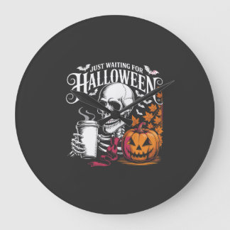 Just Waiting For Halloween Große Wanduhr