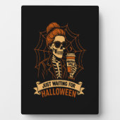 Just Waiting for Halloween Skeleton Fotoplatte (Vorderseite)