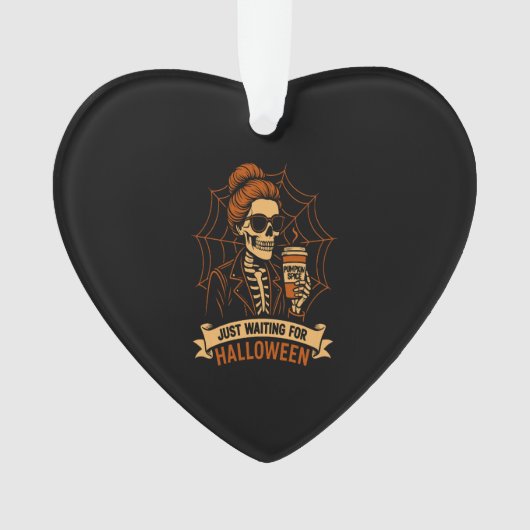 Just Waiting for Halloween Skeleton Ornament (Vorderseite)