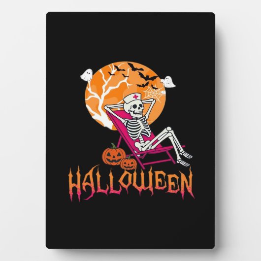 Just Waiting For Halloween Summer Nurse Skeleton P Fotoplatte (Vorderseite)