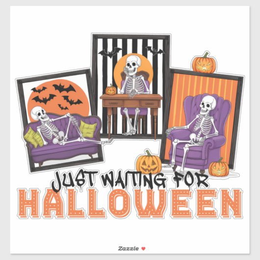 Just Waiting Halloween Fall Vibes Aufkleber (Blatt)