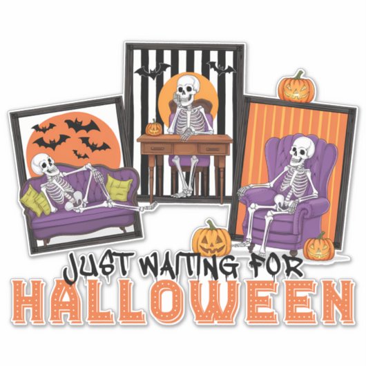 Just Waiting Halloween Fall Vibes Aufkleber (Vorderseite)