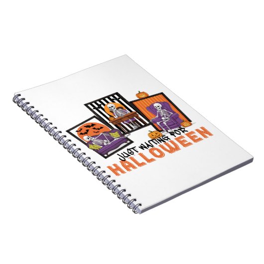 Just Waiting Halloween Fall Vibes Notizblock (Rechte Seite)