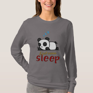 "Just Wanna Sleep" Super Niedliche Panda Word Art T-Shirt