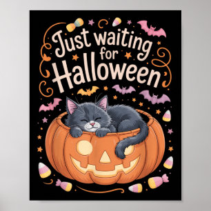 Just Wart für Halloween Cat Funny Halloween Quo Poster