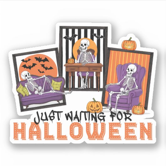 Just Wart Halloween Fall Vibes Aufkleber (Vorderseite)