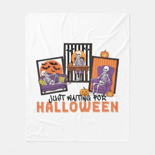 Just Wart Halloween Fall Vibes Fleecedecke (Vorderseite)