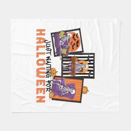 Just Wart Halloween Fall Vibes Fleecedecke (Vorderseite (Horizontal))