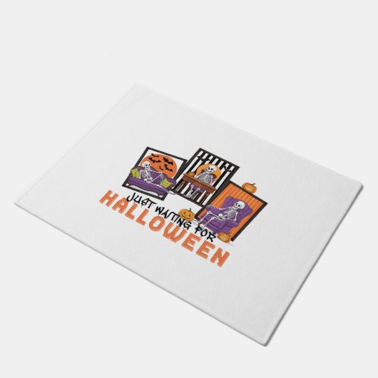 Just Wart Halloween Fall Vibes Fußmatte (Schrägansicht)