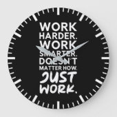 Just Work - Gym, Hustle, Erfolg, Motivierend Große Wanduhr (Vorderseite)