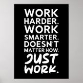 Just Work - Gym, Hustle, Erfolg, Motivierend Poster (Vorne)