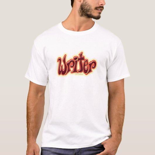 Just Writer Hand Red Letters Style Fun T-Shirt (Vorderseite)