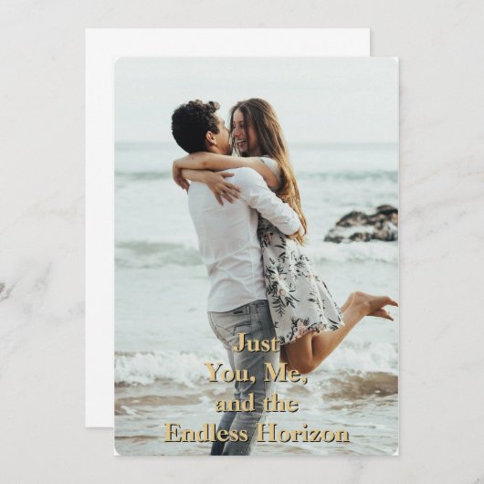 "Just you, Me and the endless Horizon" Romantik Einladung (Vorne/Hinten)