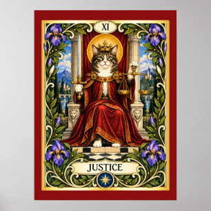 Justice Cat Tarot - Balance und Wahrheit Poster