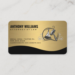 Justice Law Logo Gold Metallisch Visitenkarte