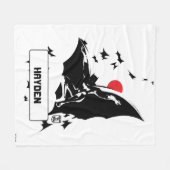 Justice League | Batman in Cloud of Bats Pop Art Fleecedecke (Vorderseite (Horizontal))