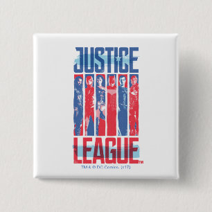 Justice League   Blau-rote Pop-Art-Gruppe Button